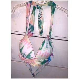 NWOT Tie Dye Halter Bikini Top